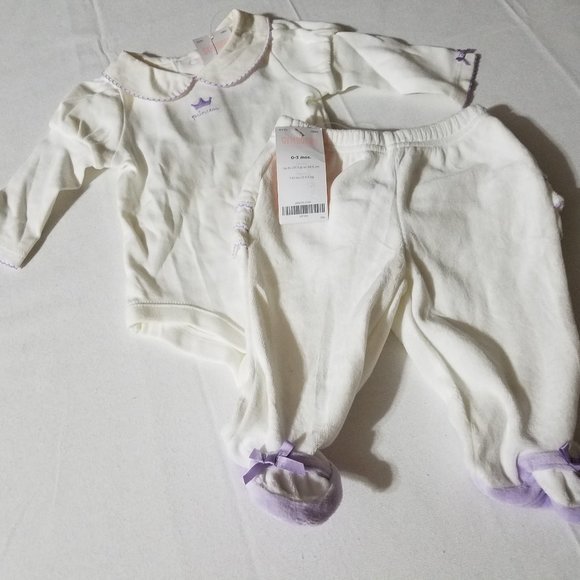 Gymboree Castle Princess NWT 0-3 month footed pants & bodysuit set. - Picture 1 of 4